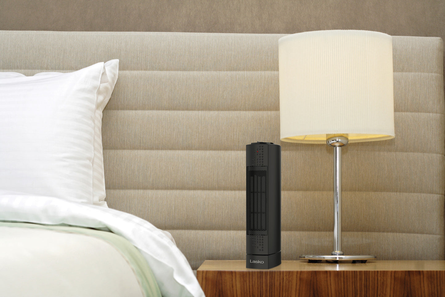 Lasko 1500W Ultra Slim Desktop Ceramic Tower Space Heater, CT14107, Black