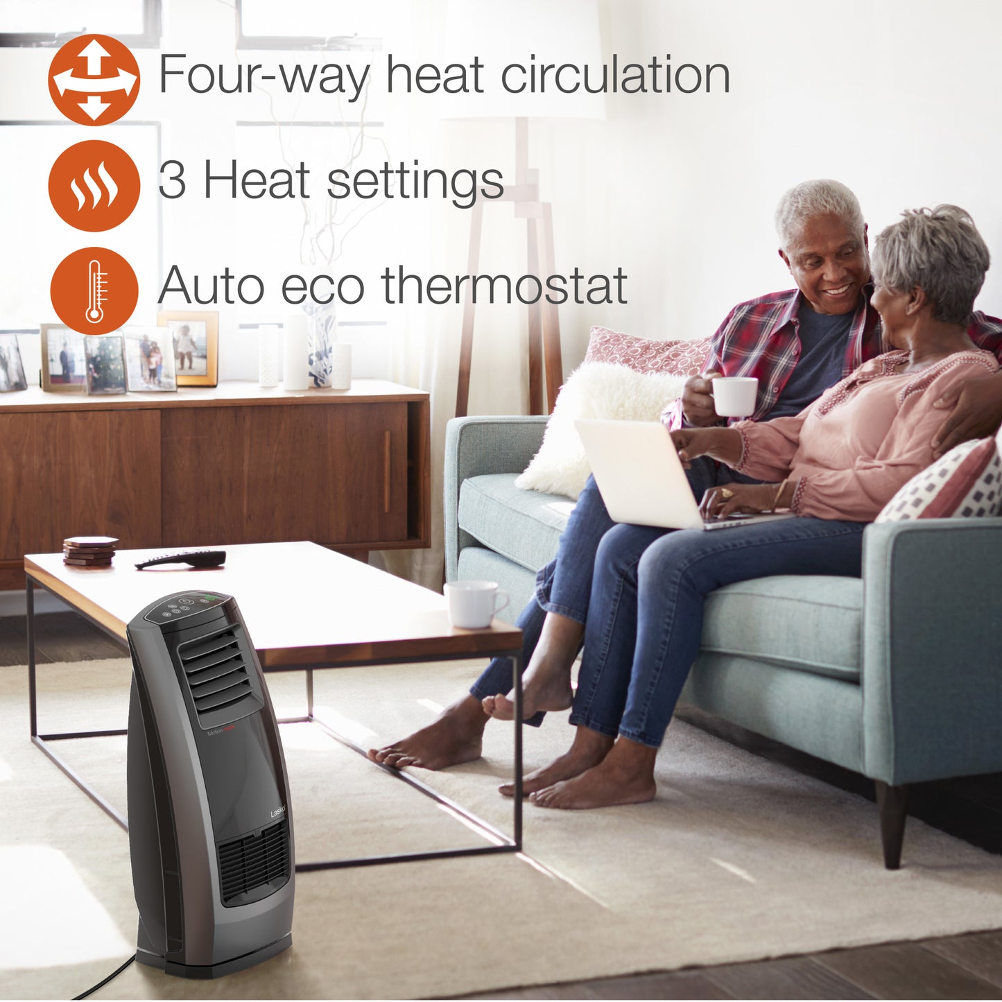 Lasko 1500W Motion Heat Plus – Whole Room Ceramic Space Heater, CC23185