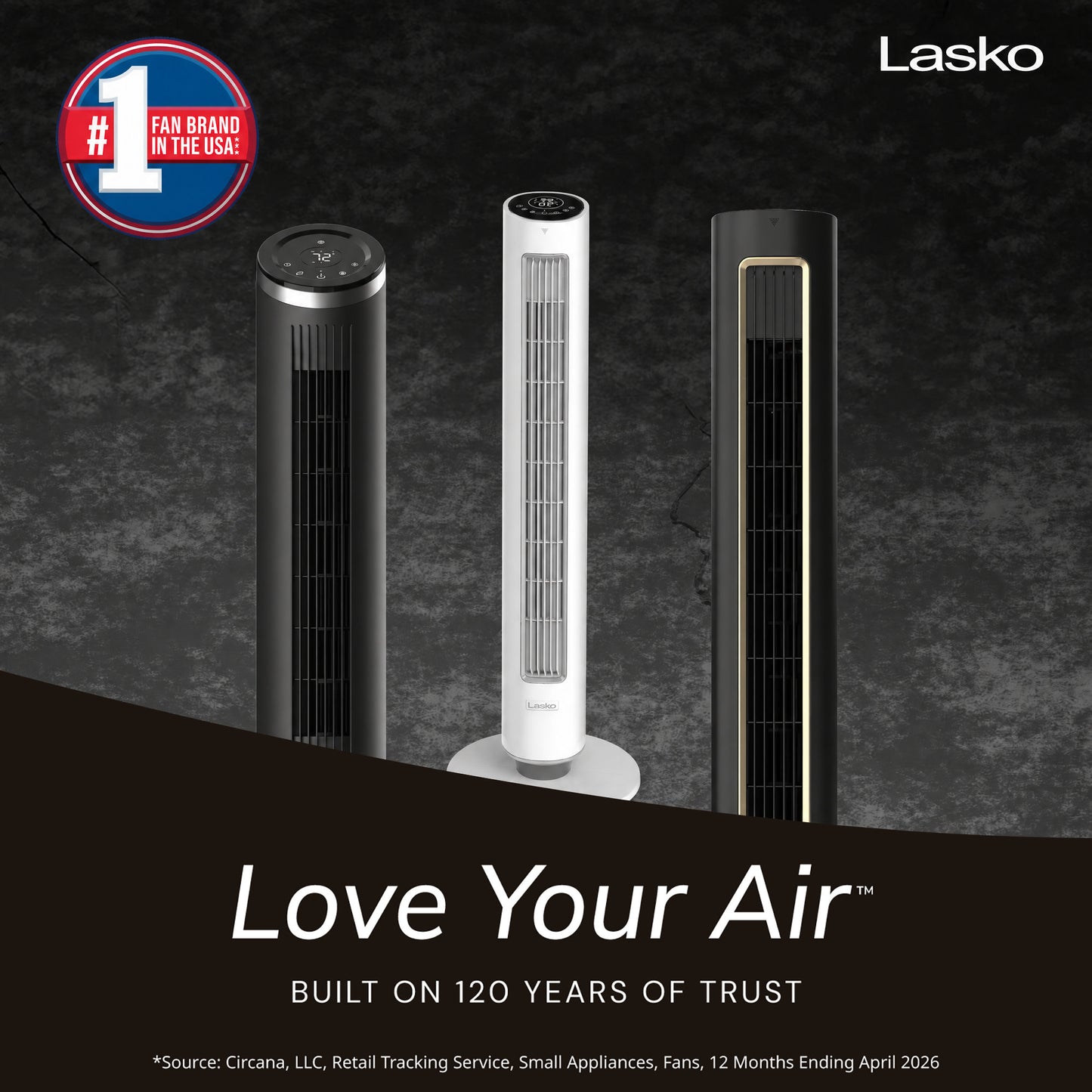 Lasko Pinnacle 40" DC Tower Fan: Oscillating, 12-Speed, Remote, Timer, White