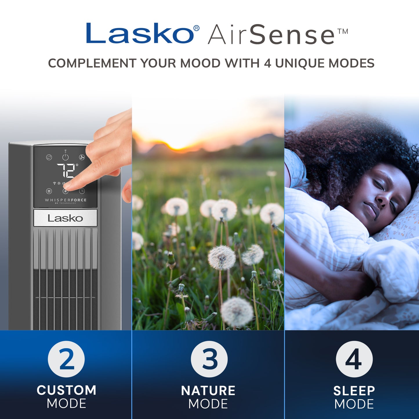 Lasko TDC48 WhisperForce™ DC Aria™ 48" Tower Fan (12-speed, remote, gray)