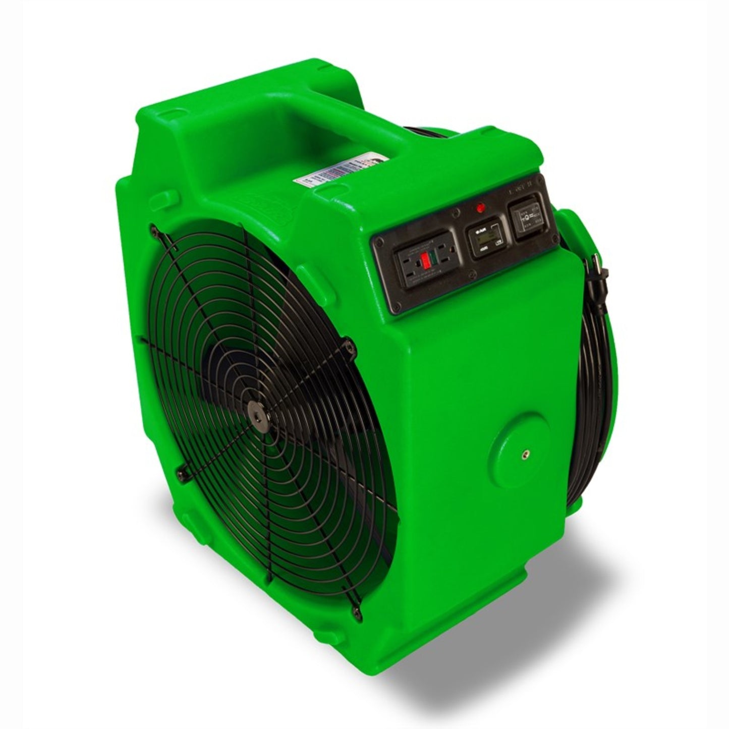 B-Air 1/4 HP Axial Air Mover & Blower Fan: 3300CFM, 2-speed, GFCI, 25' cord, green