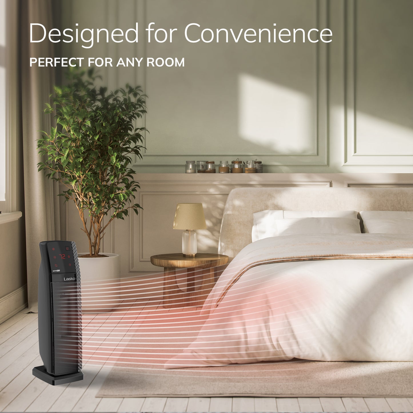 Lasko CT22440 22" Digital Ceramic Tower Space Heater with Remote Control, Black