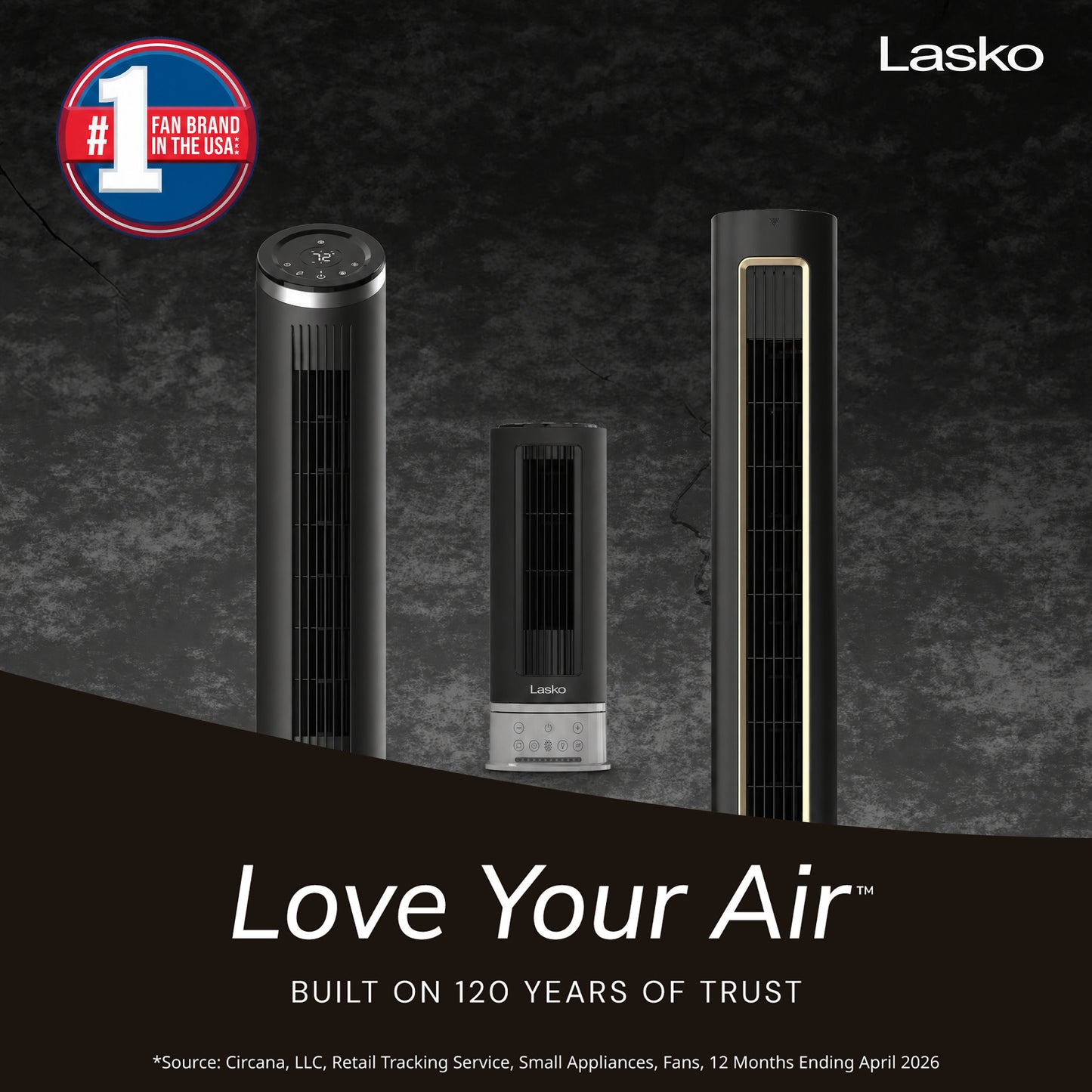Lasko Pinnacle 15" DC Table Fan: Oscillating, 12-Speed, 15° Tilt, Remote, Black