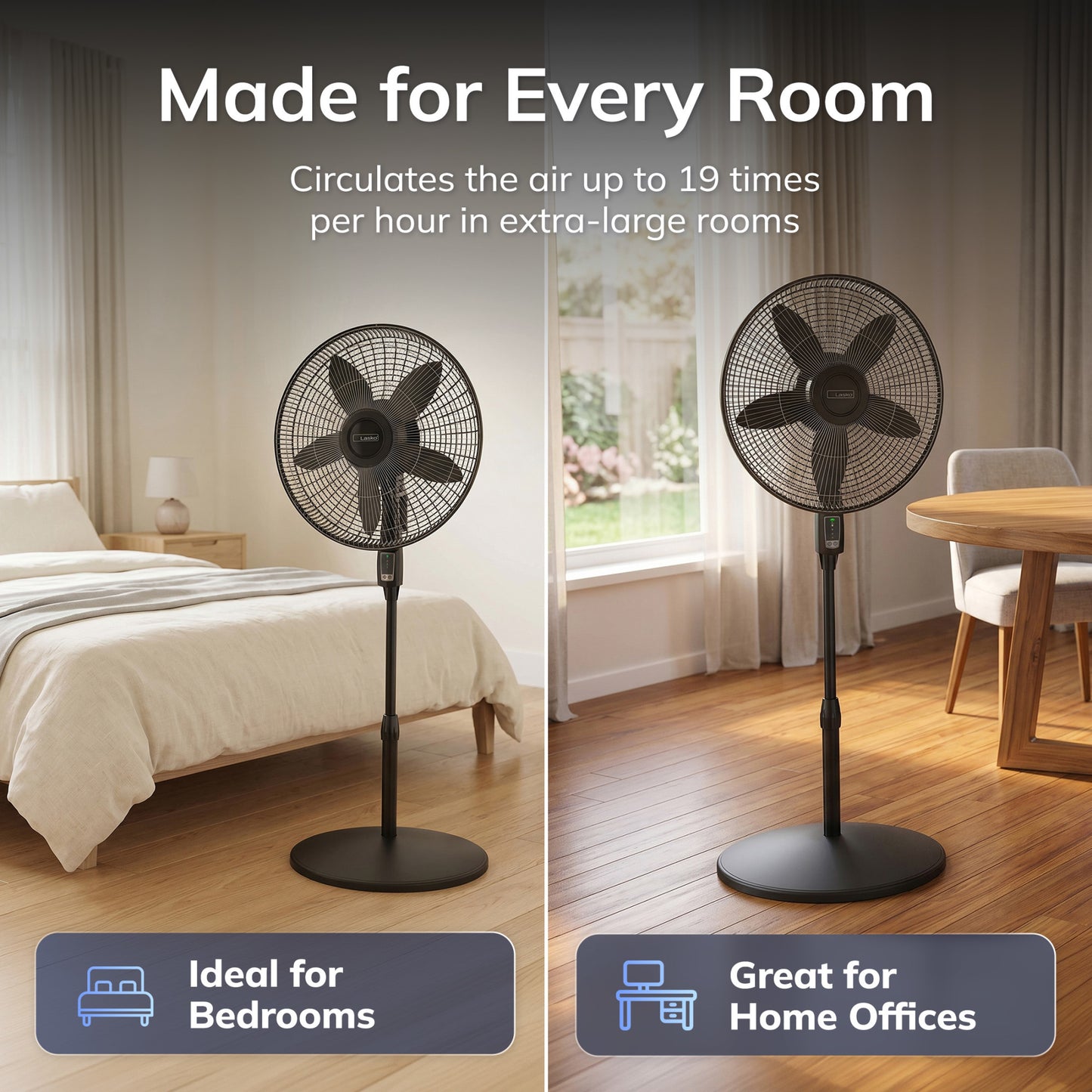 Lasko Cyclone Max 18" Pedestal Fan: Oscillating, 4-Speed, Remote, Black