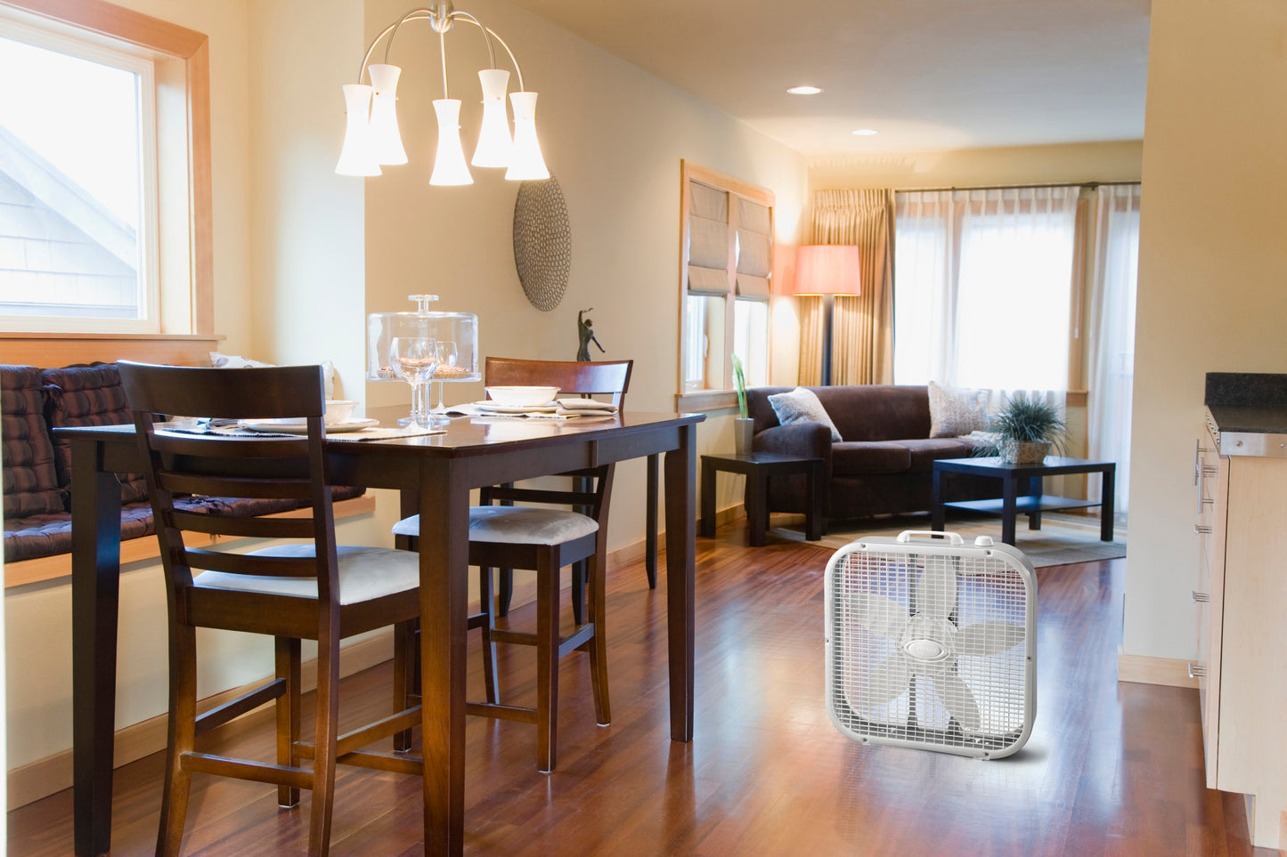 Lasko 20" 3-Speed Box Fan with Save Smart, 3733, White