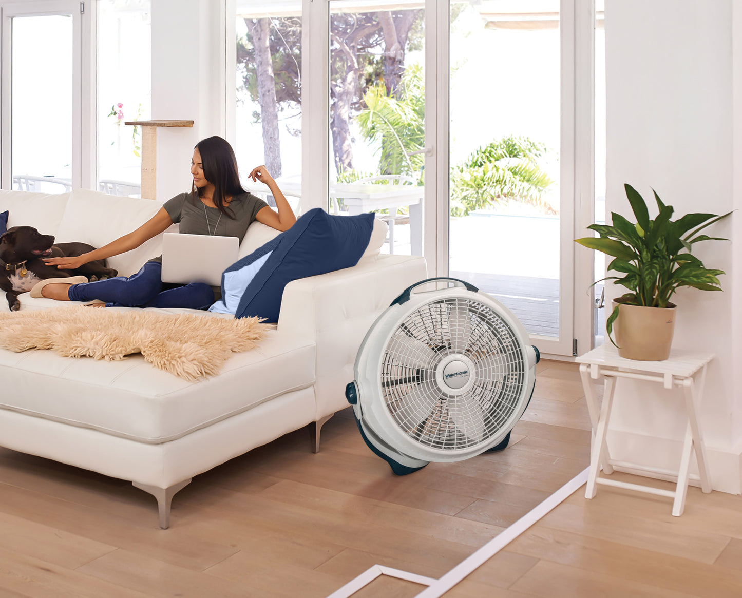 Lasko 3300 20" Pivoting Wind Machine® Air Circulator Floor Fan, gray