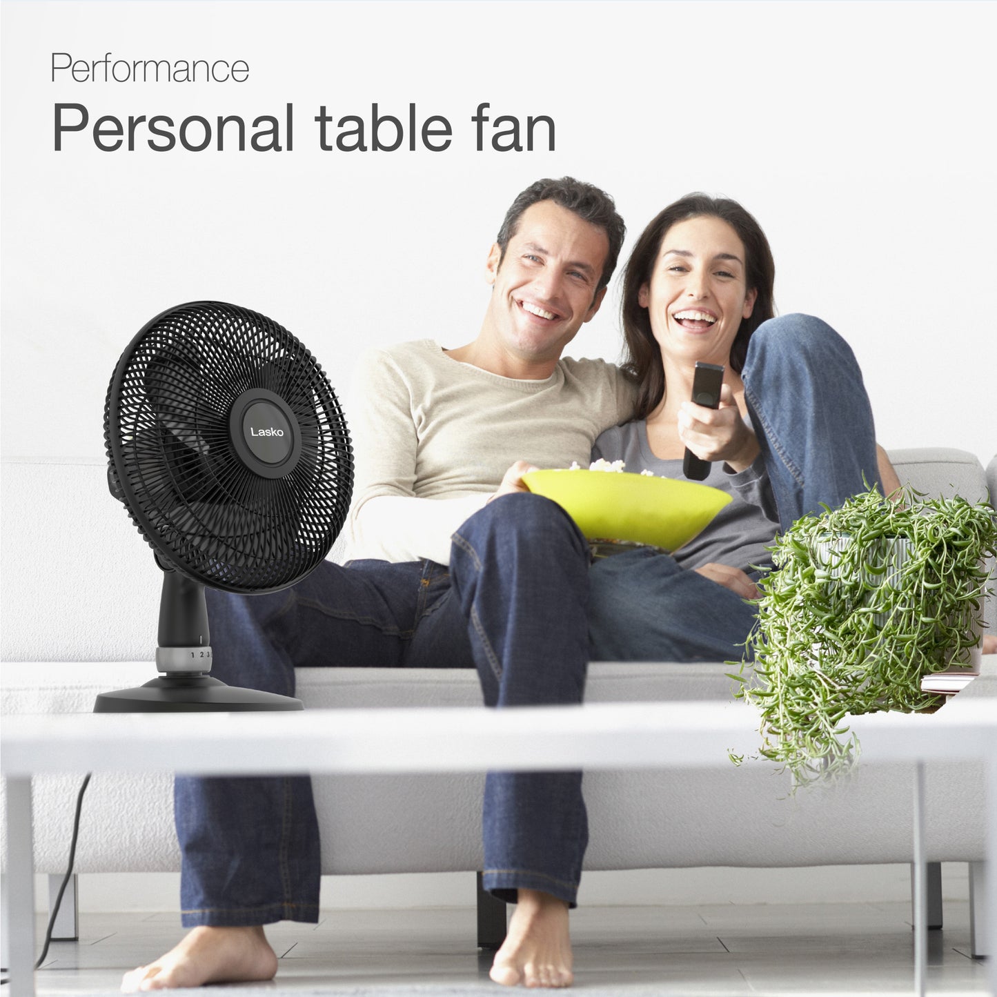 Lasko 3-Speed Table Fan with Widespread Oscillation, D12525, Black