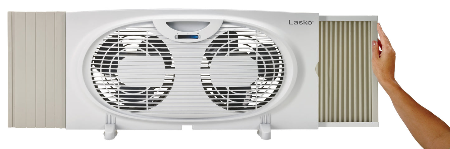 Lasko Twin Window Fan with 2 Speeds, W07350, White
