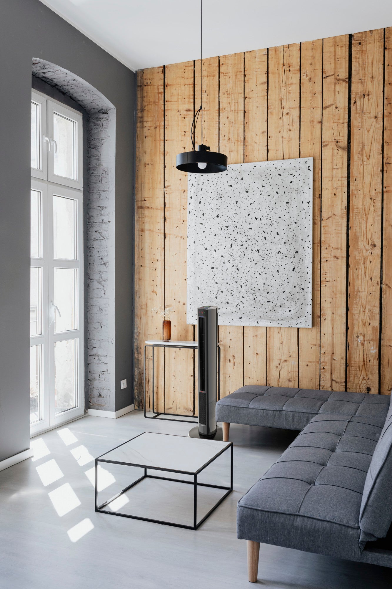 Lasko 1500W Oscillating All Season Tower Fan & Space Heater with Timer & Remote, FH610, Black