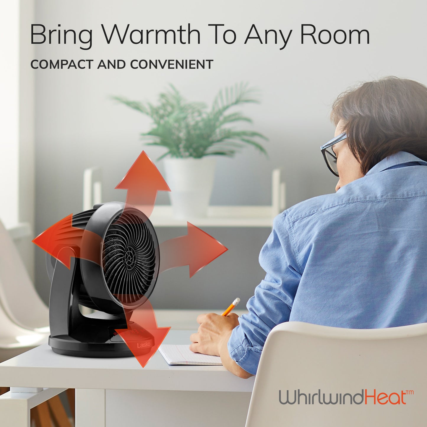 Lasko CS12350 Whirlwind Orbital Oscillation Ceramic Space Heater with Remote: Black