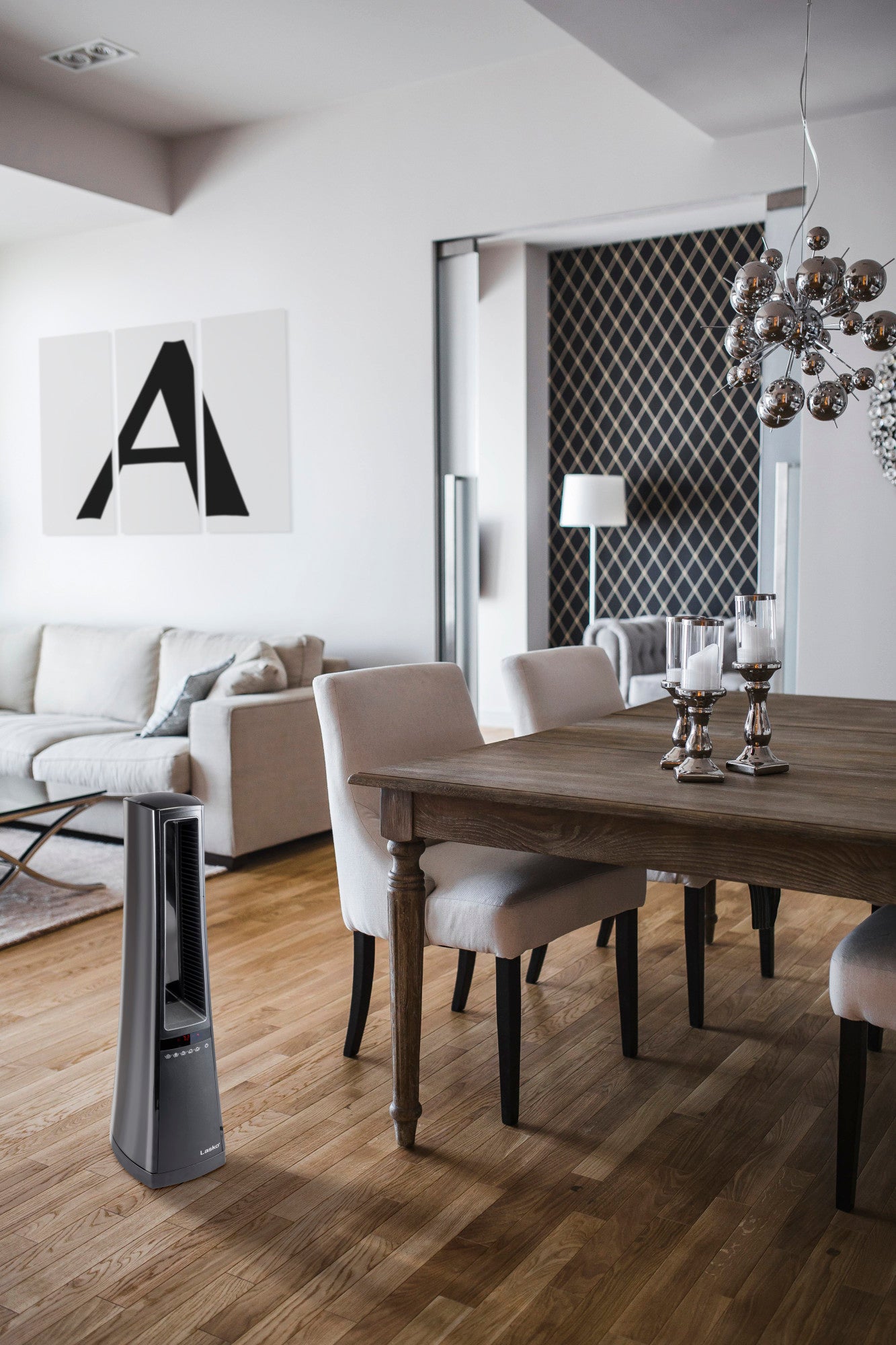 Lasko 1500W Bladeless Ceramic Tower Space Heater with Remote, AW310