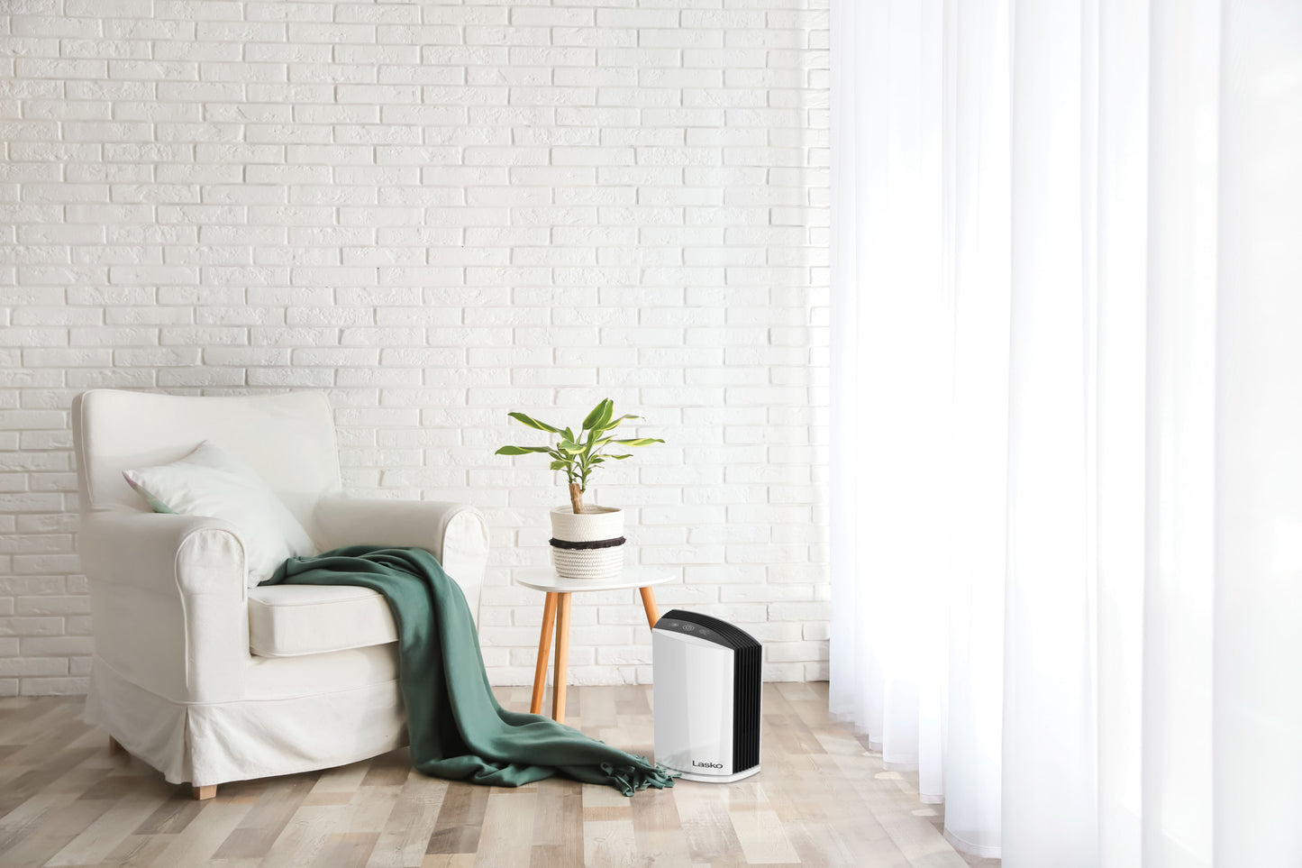 Lasko True HEPA Filter Desktop Air Purifier with Timer, LP200, White