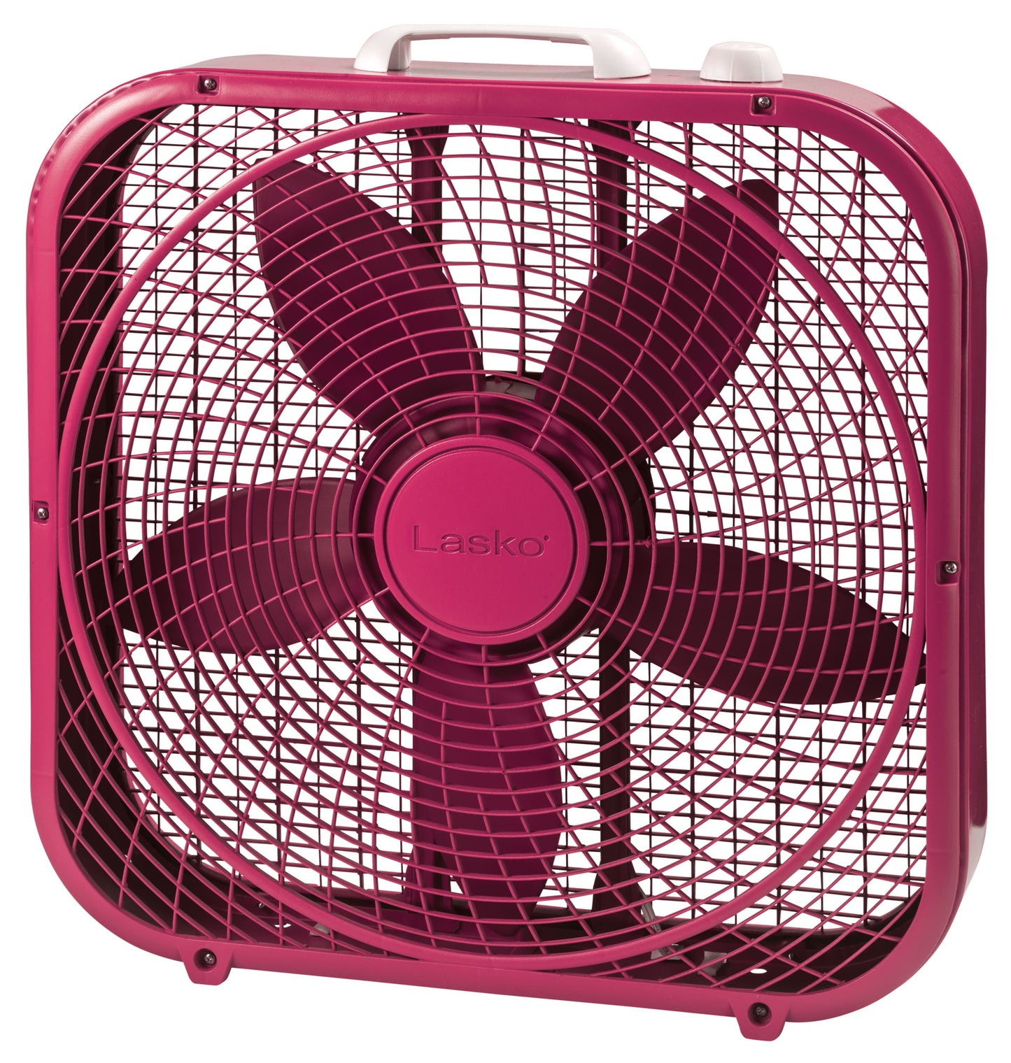 Lasko Cool Colors 20" Box Fan with 3 Speeds, B20307, Fuchsia Supreme
