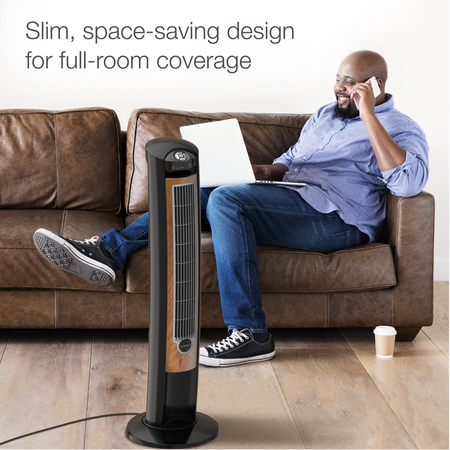 Lasko T42050 42" Wind Curve® Tower Fan with Sleep Mode and Remote Control