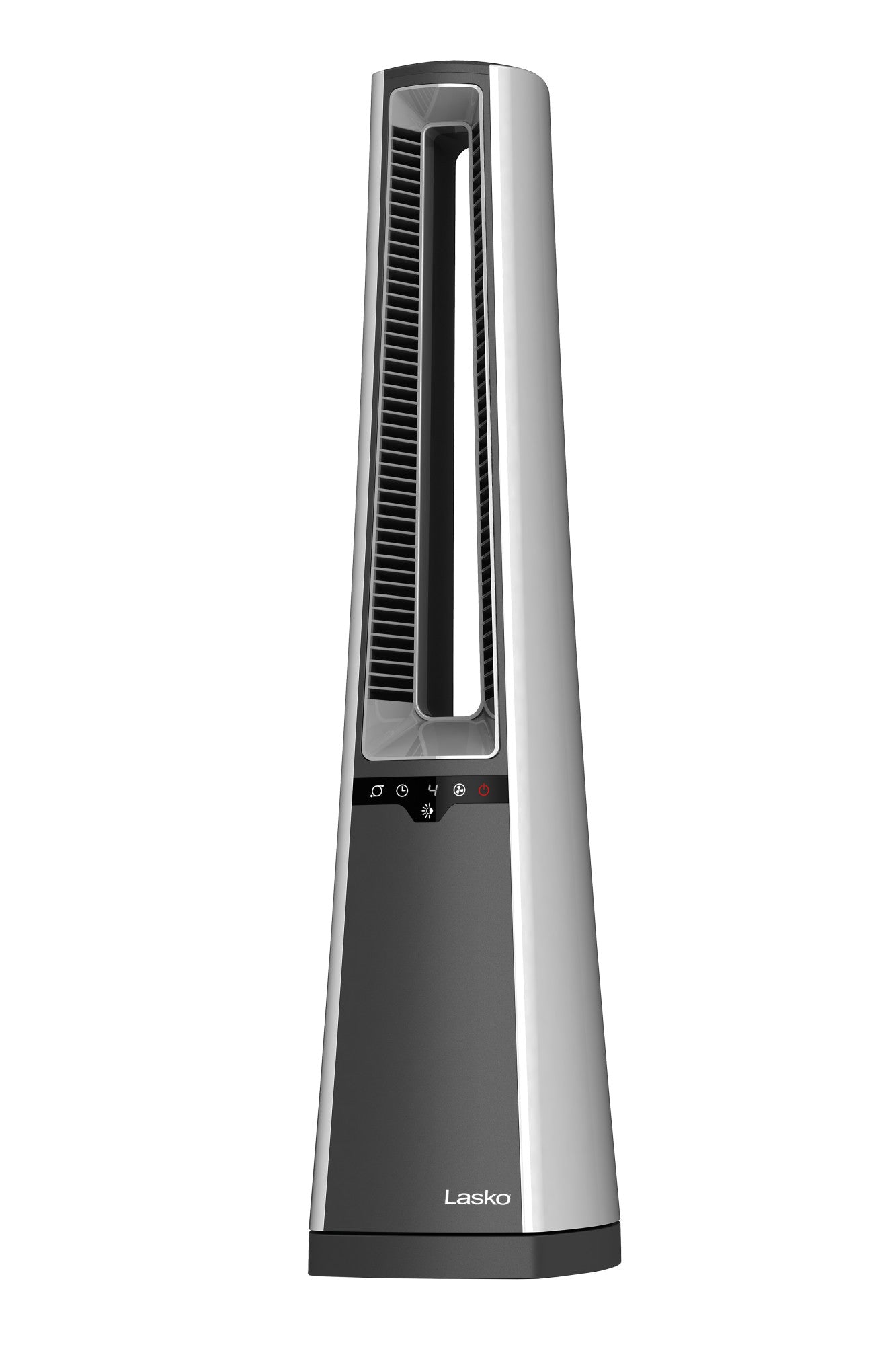 Lasko 4-Speed Oscillating Bladeless Tower Fan with Remote Control, AC615, Gray