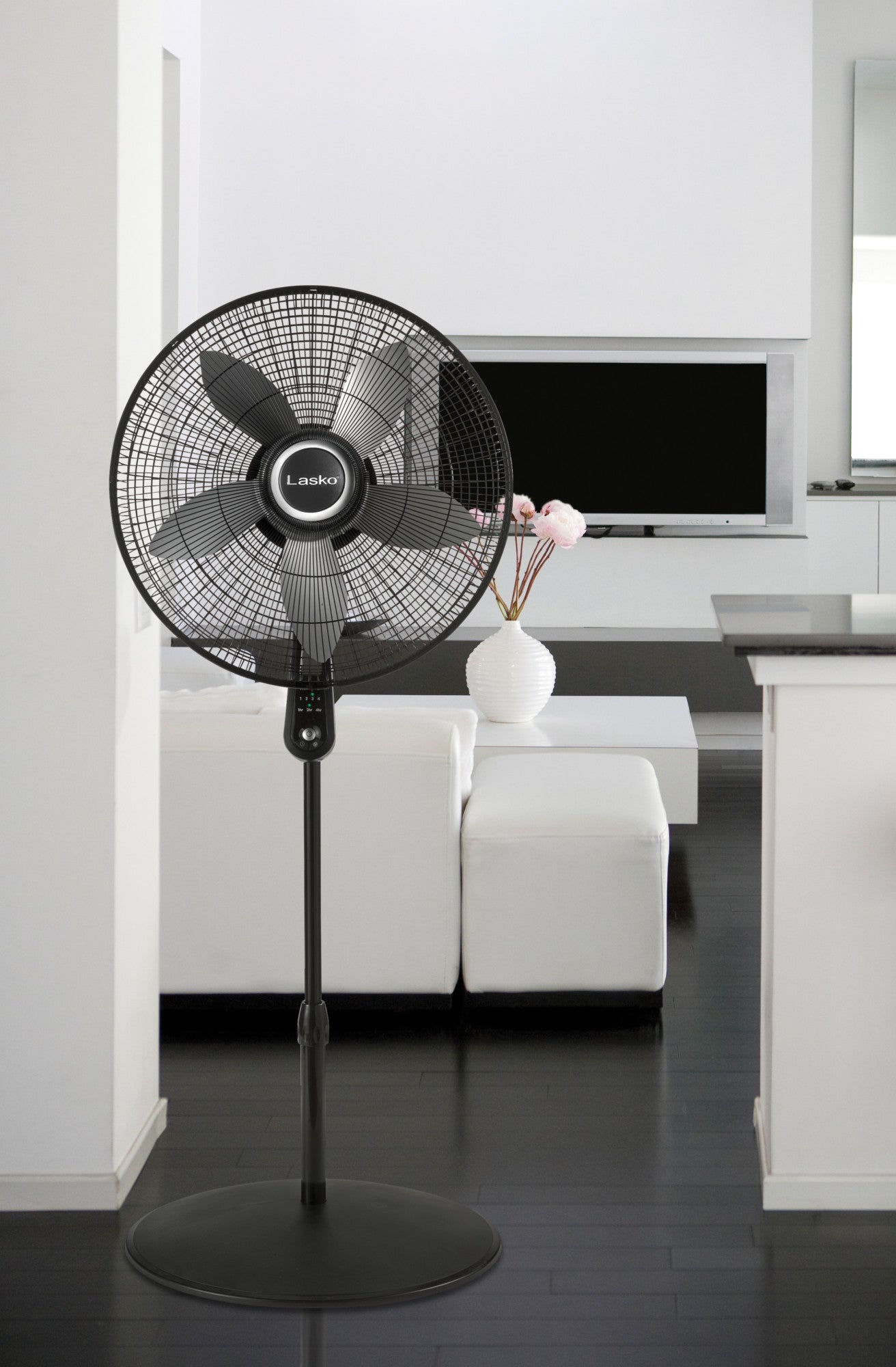 Lasko S20620 20" 4-Speed Pedestal Fan with Remote Control