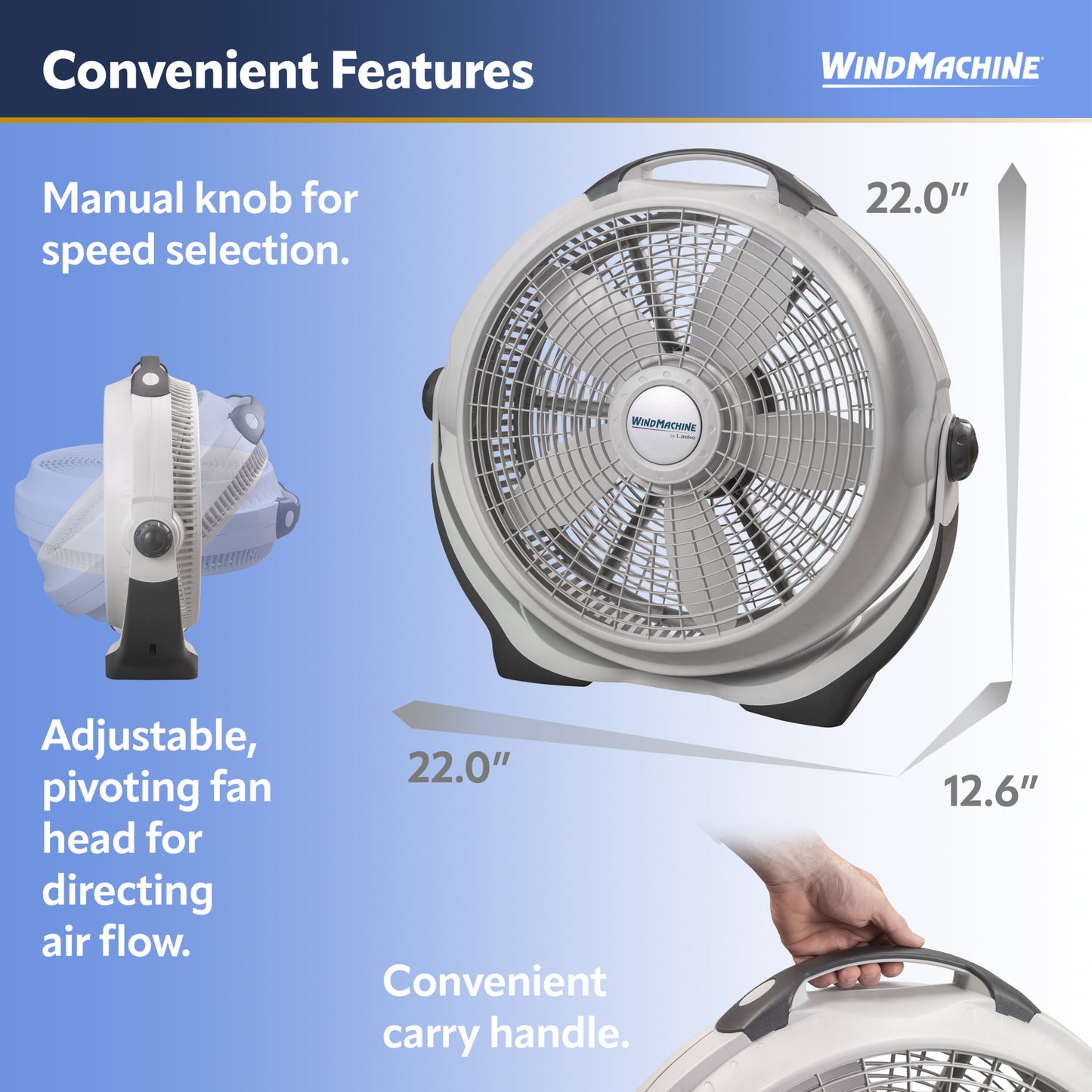 Lasko A20301 20" Air Circulator Wind Machine