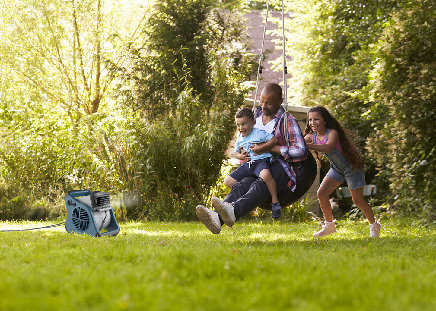 Lasko 15" Pivoting Misto Outdoor Misting Fan with GFCI Cord and 3 Speeds, 7054, Blue