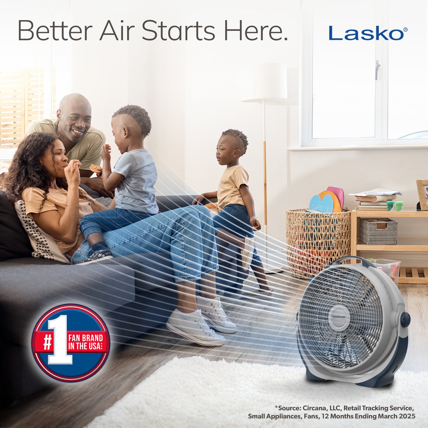 Lasko 3300 20" Pivoting Wind Machine® Air Circulator Floor Fan, gray