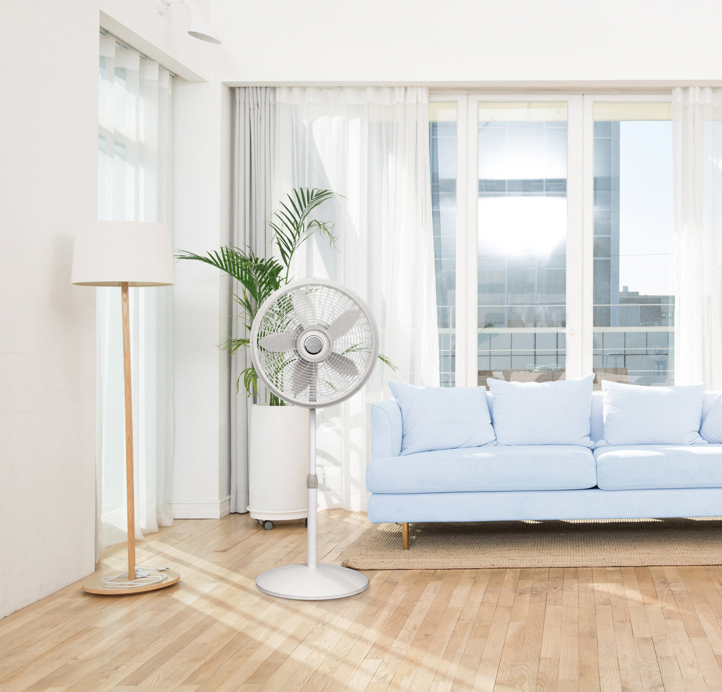 Lasko 18" Oscillating 3-Speed Elegance & Performance Pedestal Fan, 1820, White