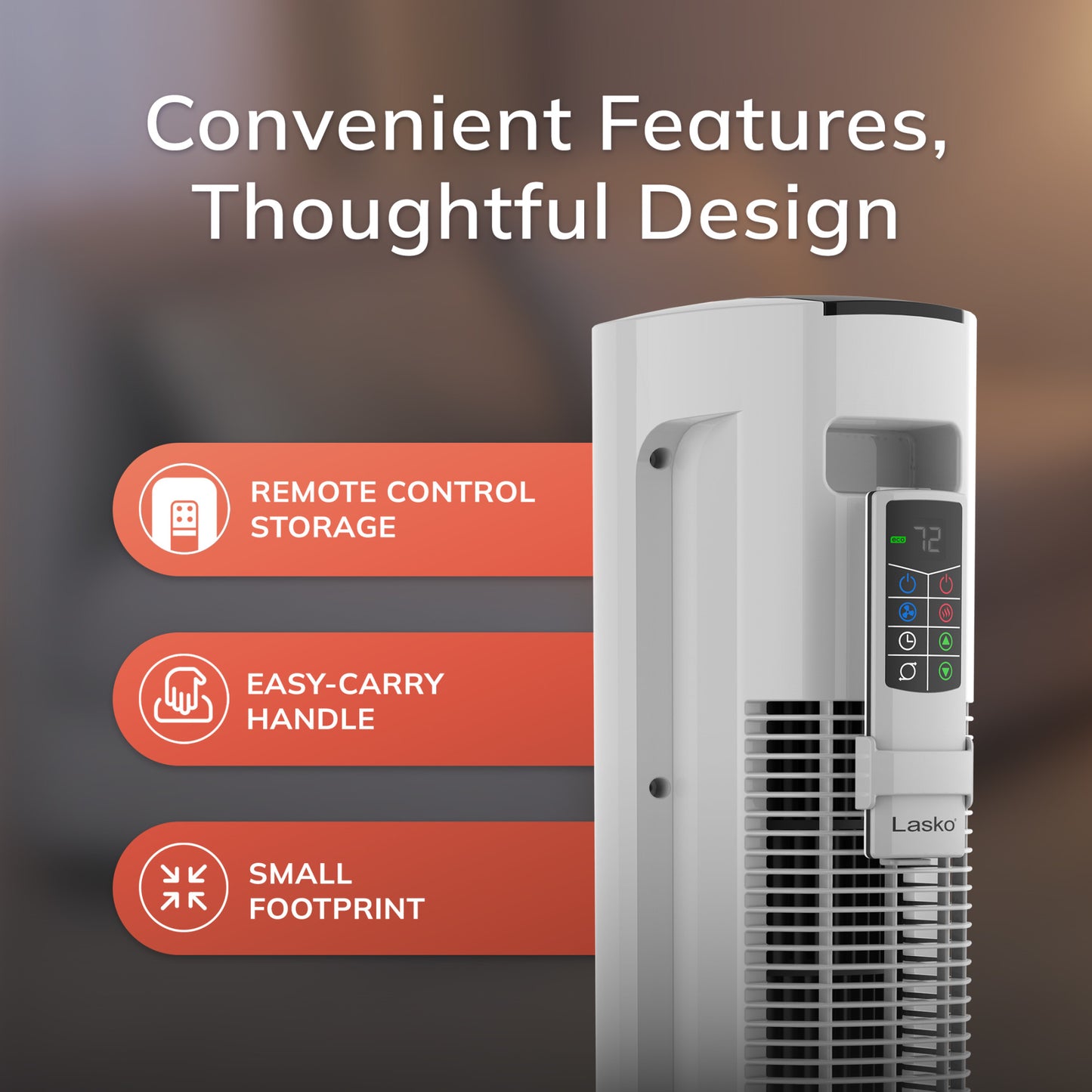 Lasko 1500W Electric All Season Tower Fan & Space Heater with Timer and  Remote, FH500, White