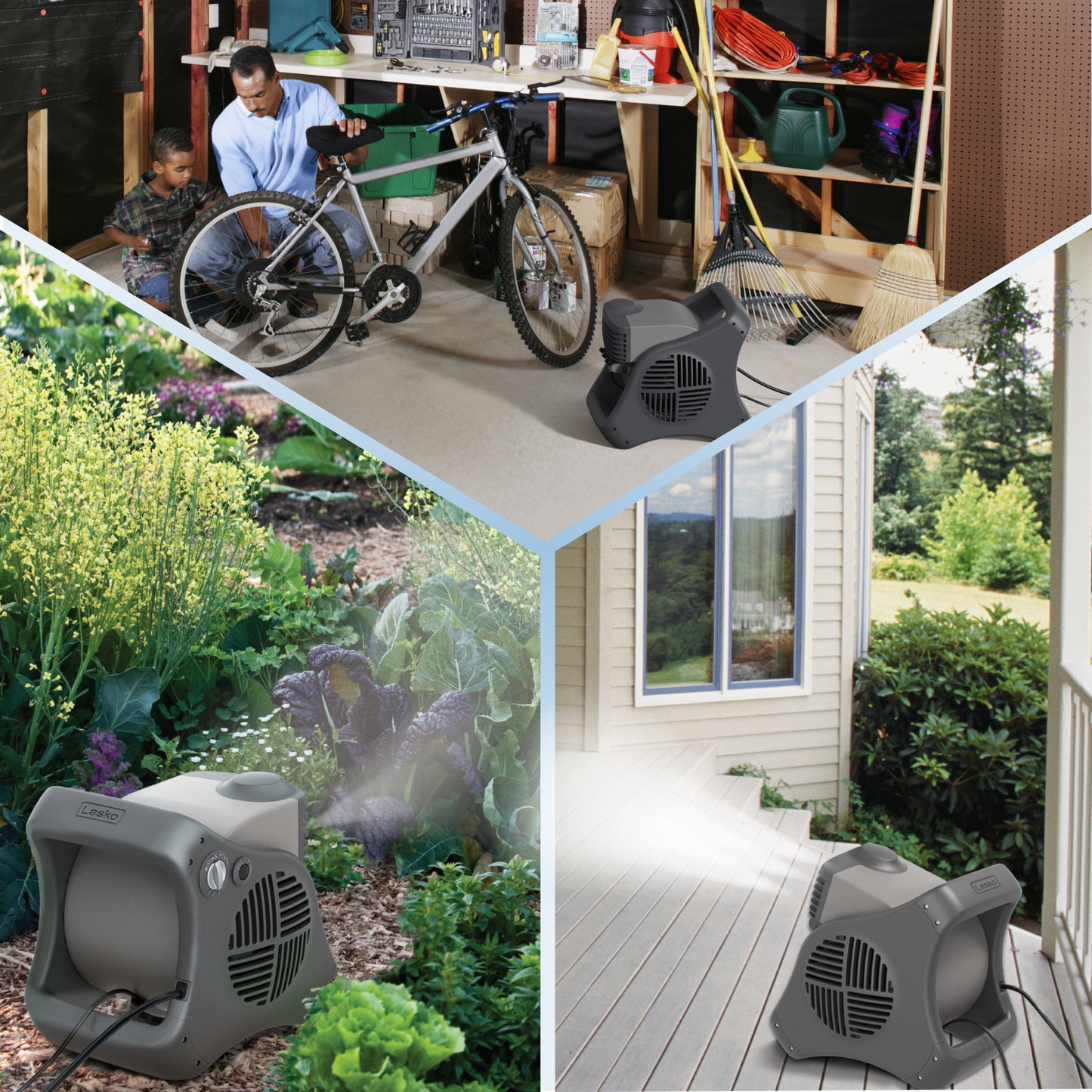 Lasko 15" Pivoting Misto Outdoor Misting Fan with GFCI Cord and 3 Speeds, 7050, Black