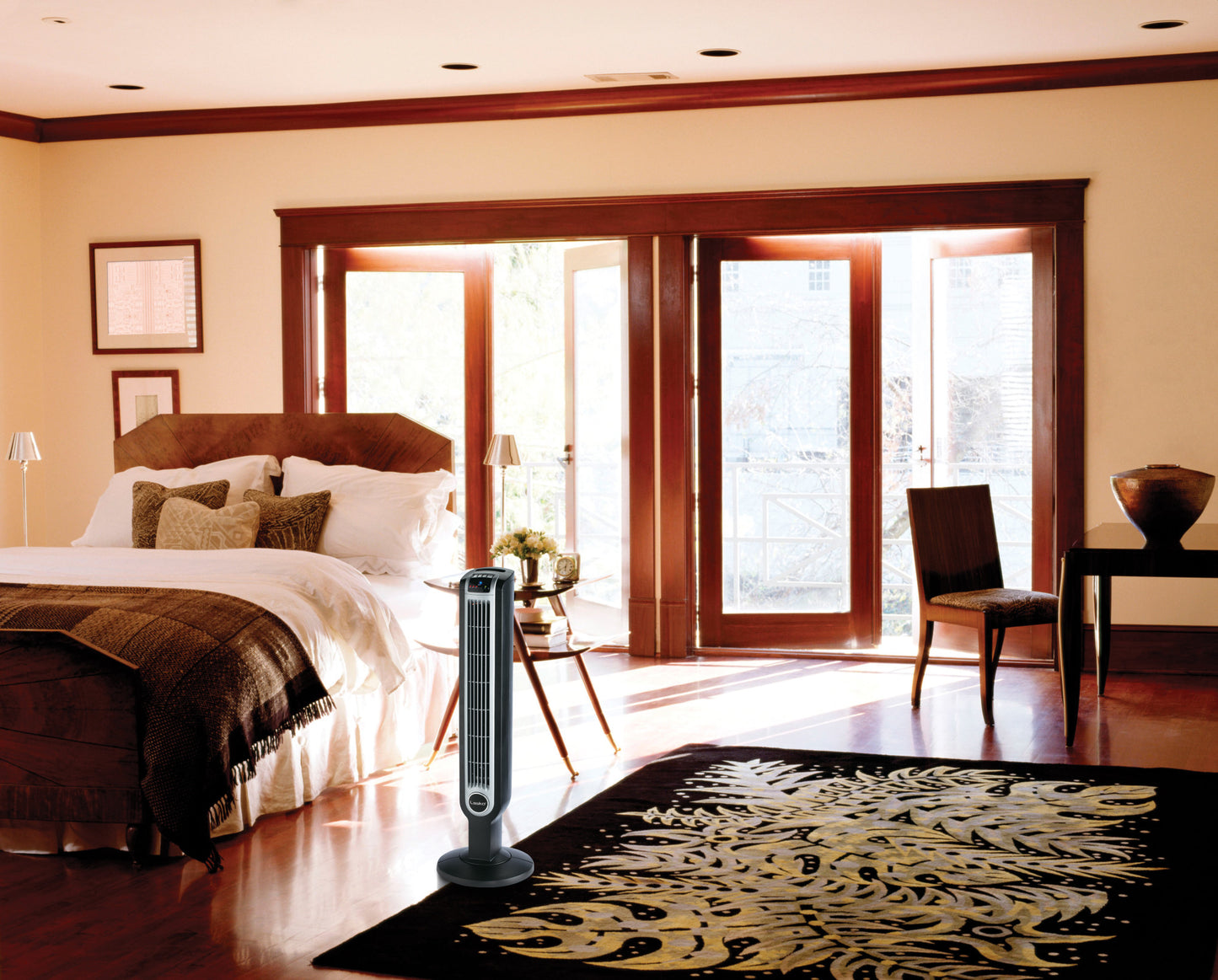 Lasko 36" Oscillating 3-Speed Tower Fan and Ionizer with Remote Control, 2505, Black