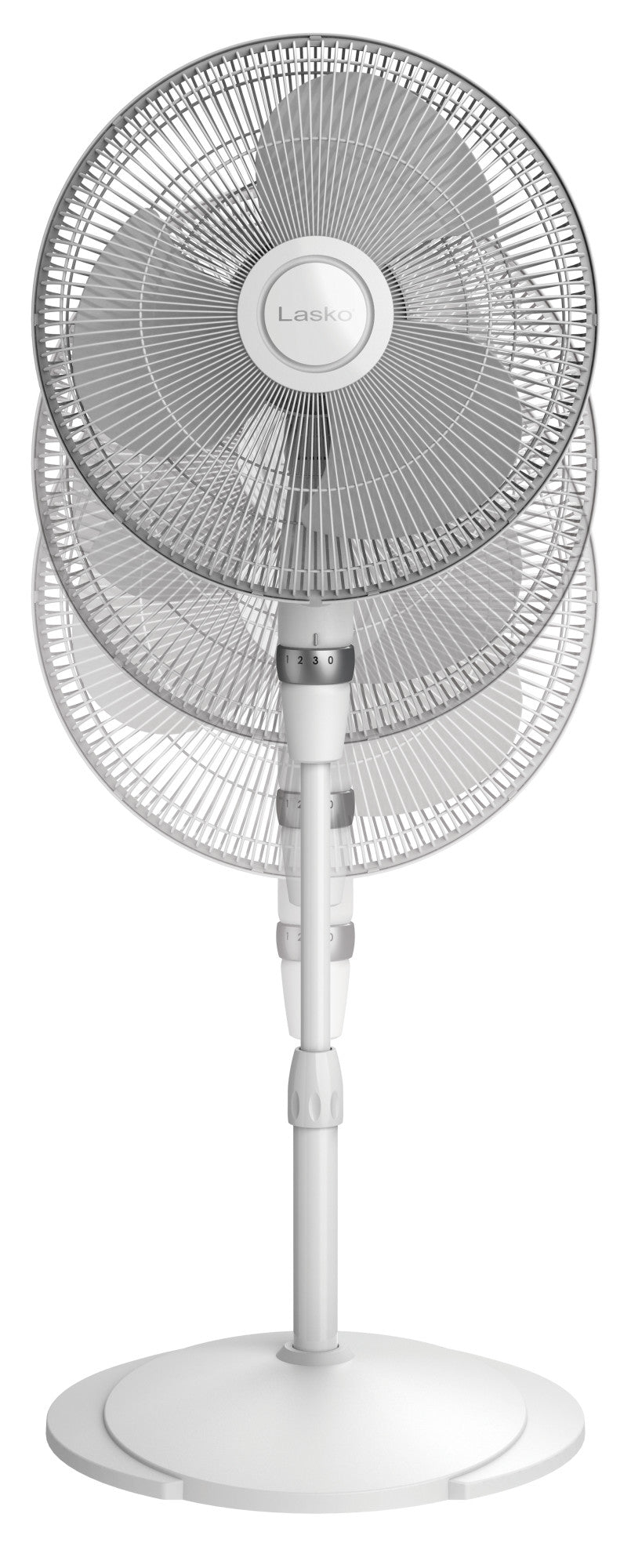 Lasko 16" Adjustable Pedestal Fan, S16225, White