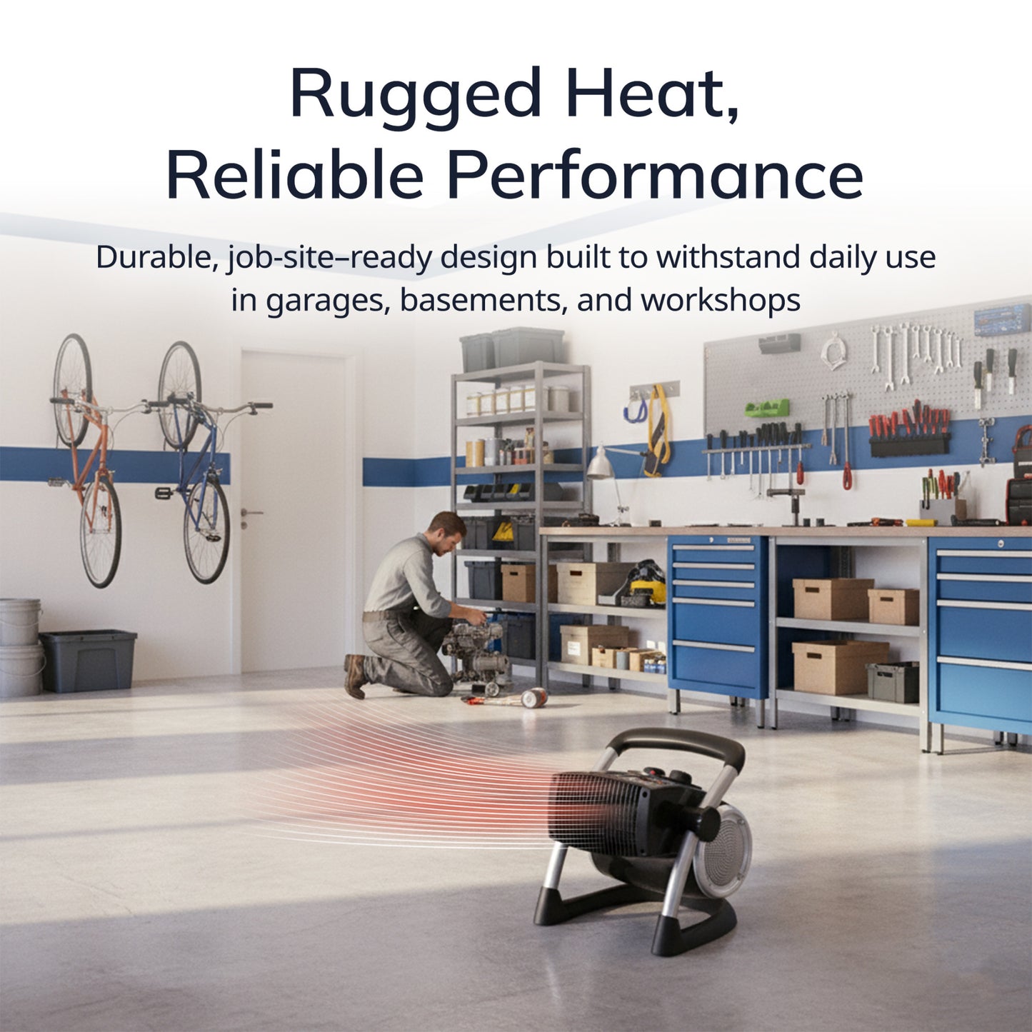 Lasko 1500W Electric Pivoting Utility Ceramic Space Heater with Thermostat, 5919, Black