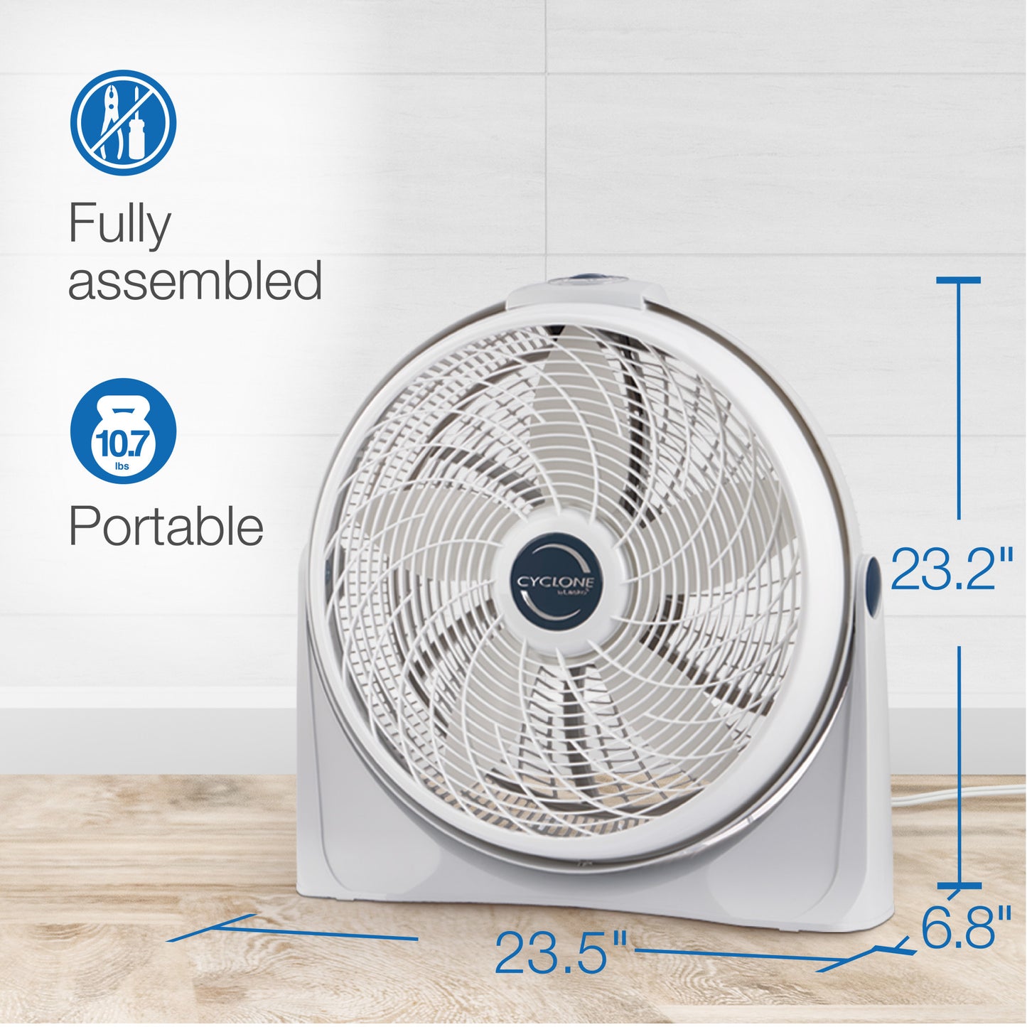 Lasko 3520 20" Cyclone Power 3-Speed Air Circulator Fan