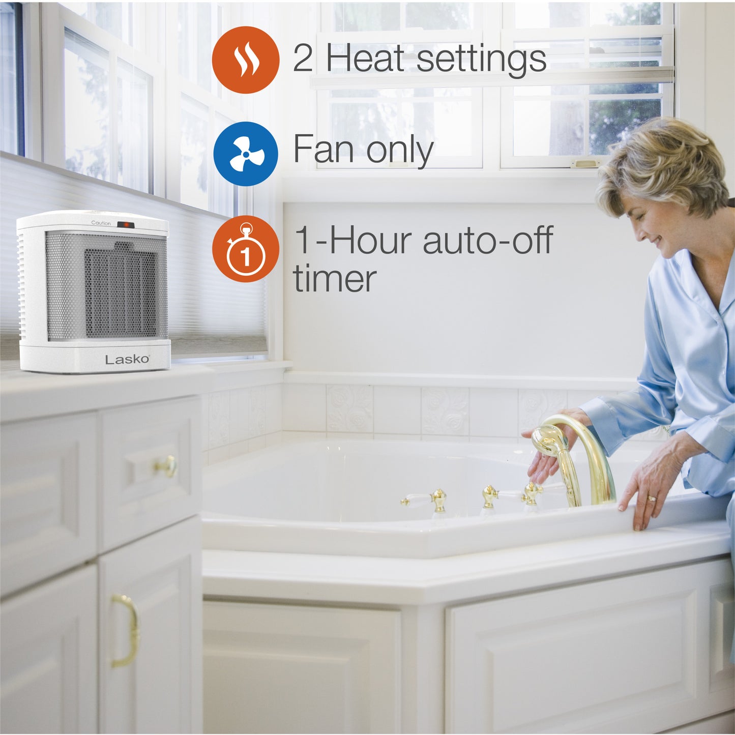 Ceramic Bathroom Space Heater with Fan