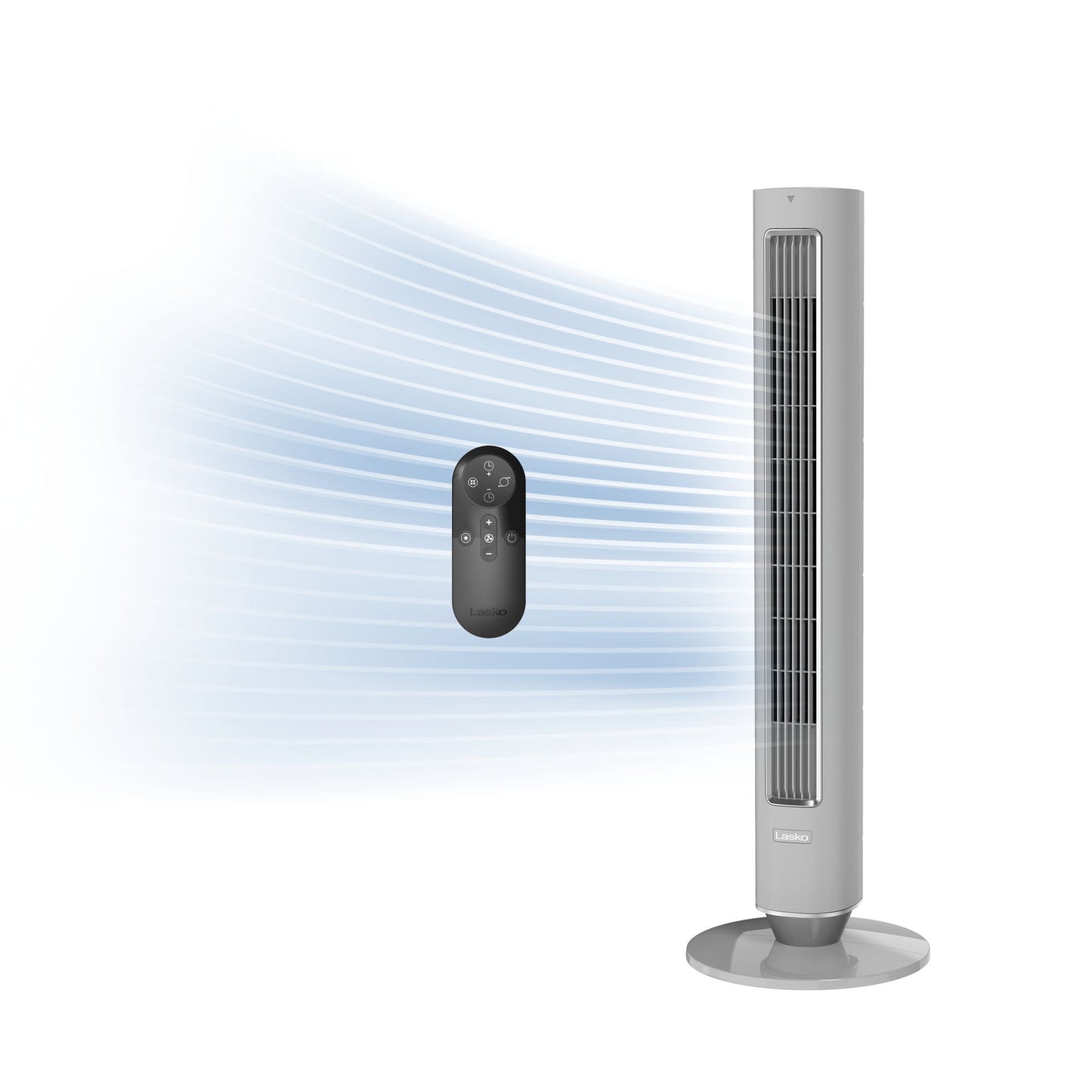 Lasko Pinnacle 40" DC Tower Fan: Oscillating, 12-Speed, Remote, Timer, Gray