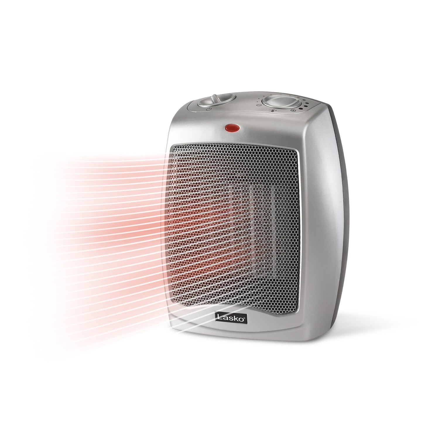 Lasko 1500W Electric Ceramic Space Heater with Adjustable Thermostat, 754200, Silver