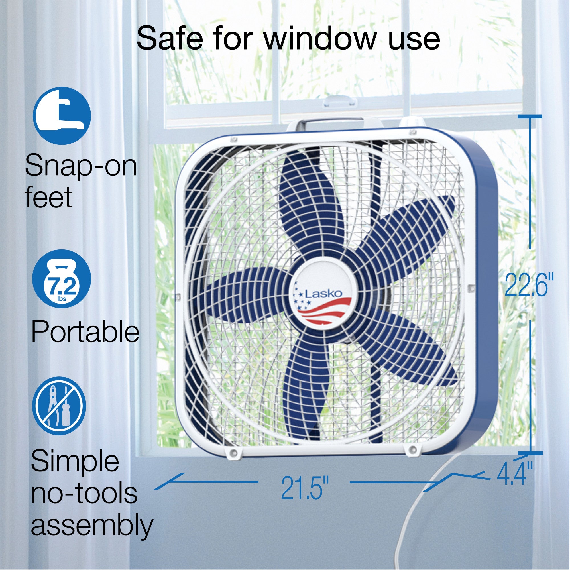 Lasko Limited Edition 20” Box Fan with 3 Speeds, B20610, Red