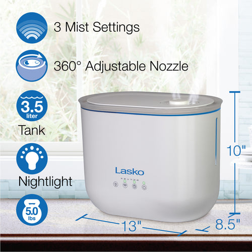 Lasko UH250 Top Fill Ultrasonic Cool Mist Humidifier – GuardianTechnologies