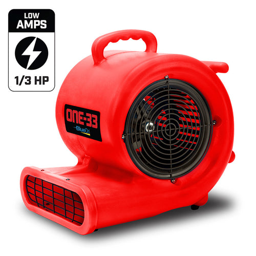 BlueDri ONE-33 ⅓ HP 2900 CFM Industrial Air Mover & Blower Fan: red